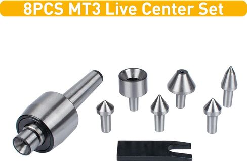 مجموعة INPANOLS 9PCS Mt3 متوسطة التحمل للمركز المباشر، 3MT Morse Taper مع 7 نقاط قابلة للتبديل لآلة المخرطة Tailstock in Saudi Arabia