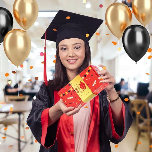 هدايا التخرج - صندوق نقود التخرج فئة 2024 - صندوق هدايا مفاجئة للنقود مع قصاصات ورق لمرحلة ما قبل المدرسة الثانوية والجامعات والبنات والأولاد مستلزمات هدايا حفلات التخرج in Kuwait