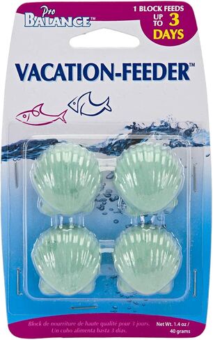 Penn-Plax Pro Balance Vacation Fish Feeder | Slow Release Food That’s Great for Weekend Vacays | 1 Block Feeds up to 3 Days | 4 Shell Shaped Blocks (1 Package) in Saudi Arabia