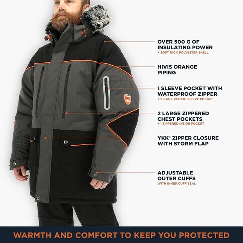 سترة عمل معزولة PolarForce Parka للرجال من RefrigiWear، تصنيف مريح -40 درجة فهرنهايت in Kuwait