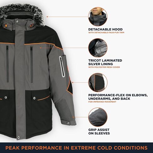 سترة عمل معزولة PolarForce Parka للرجال من RefrigiWear، تصنيف مريح -40 درجة فهرنهايت in Kuwait
