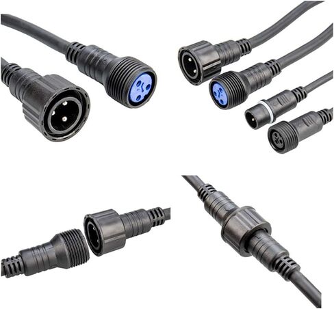 Outdoor Stage Lights Cable Wire,1m/3.3ft 3 Pin 13AWG 2.5mm2 Power Cable(US Plug and Female Head), for Waterproof Led Par Light Used Separately in Kuwait