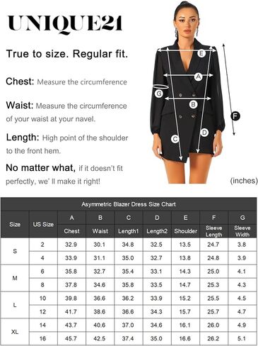 UNIQUE 21 Women Asymmetric Blazer Dress - Ladies Elegant Collar Mesh Long Sleeve Blazer Dresses in Saudi Arabia