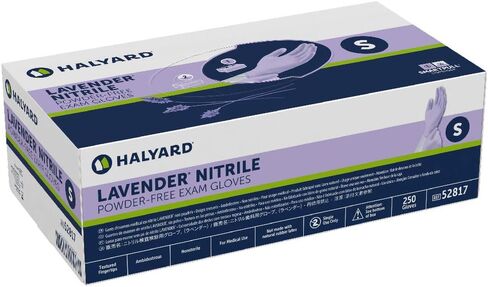 HALYARD LAVENDER NITRILE Exam Gloves, Powder-Free, Non-Sterile, 3.1 mil, 9.5", Lavender, X-Small, 52816 (Box of 250) in Kuwait
