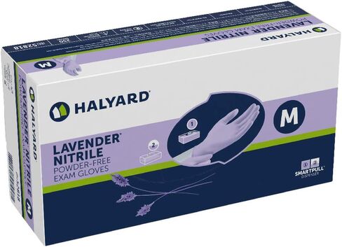 HALYARD LAVENDER NITRILE Exam Gloves, Powder-Free, Non-Sterile, 3.1 mil, 9.5", Lavender, X-Small, 52816 (Box of 250) in Kuwait