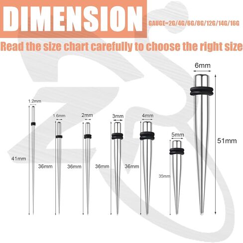 ZS 1 Pair 316L Surgical Steel Expanders Kit with Double O-rings, 2G 4G 6G 8G 12G 14G 16G Ear Tapers Plugs Gauges Stretcher Piercing for Women Men in Saudi Arabia