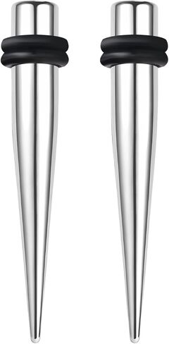 ZS 1 Pair 316L Surgical Steel Expanders Kit with Double O-rings, 2G 4G 6G 8G 12G 14G 16G Ear Tapers Plugs Gauges Stretcher Piercing for Women Men in Saudi Arabia