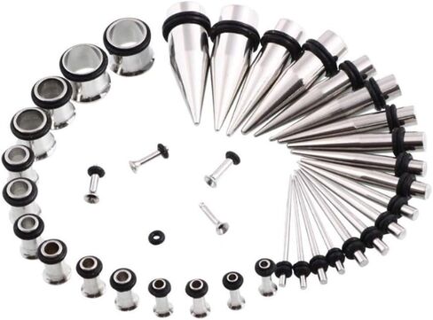 Honbay 36 Pieces Taper Kit with Plugs Double O-rings 14G-00G Stretching Kit in Saudi Arabia