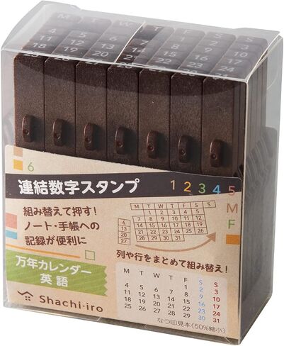 ختم مطاطي Shachihata GRJ-5ACE، أرقام متصلة، ختم، تقويم دائم، إنجليزي in Saudi Arabia