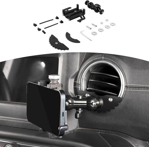 حامل هاتف RT-TCZ لهاتف Wrangler JL Dash Vent متوافق مع Jeep Wrangler JL JLU Gladiator JT 2018-2024 ملحقات داخلية سوداء in Saudi Arabia