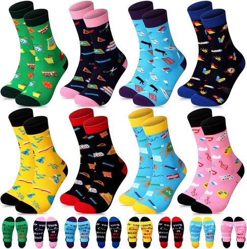 8 Pairs Teacher Socks Graduation Appreciation Gifts for Women Men Teacher Novelty Socks If You Can Read This Teacher Is off Duty Teacher Appreciation Socks for Teacher's Day Birthday Party in Saudi Arabia
