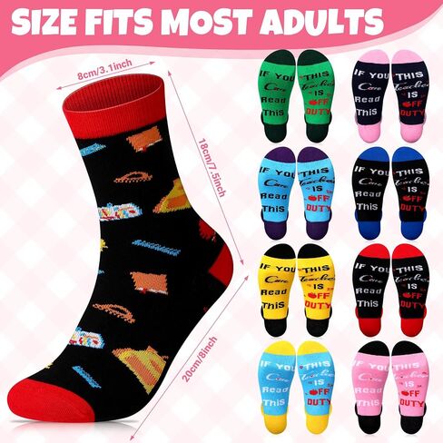 8 Pairs Teacher Socks Graduation Appreciation Gifts for Women Men Teacher Novelty Socks If You Can Read This Teacher Is off Duty Teacher Appreciation Socks for Teacher's Day Birthday Party in Saudi Arabia