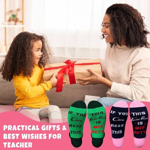 8 Pairs Teacher Socks Graduation Appreciation Gifts for Women Men Teacher Novelty Socks If You Can Read This Teacher Is off Duty Teacher Appreciation Socks for Teacher's Day Birthday Party in Saudi Arabia