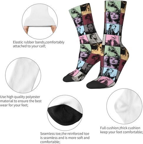Hexeh Fashion Socks Novelty Crew Socks For Women Men Gifts,Soft Breathable Athletic Socks in Saudi Arabia