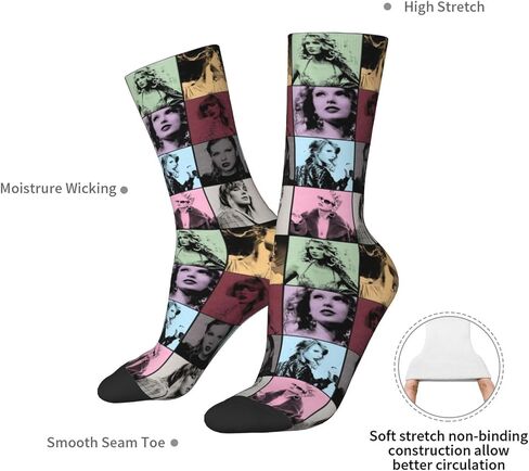 Hexeh Fashion Socks Novelty Crew Socks For Women Men Gifts,Soft Breathable Athletic Socks in Saudi Arabia