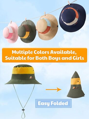 361° Kids Sun Hat UPF 50+ Outdoor Wide Brim Bucket Hats Boys Girls Beach Summer Fishing Safari Hiking Camping Hat, Navy Blue in Saudi Arabia
