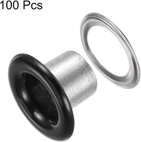 HARFINGTON 100PCS Grommets Eyelets 1/4 Inch (6mm) ID Hole Metal Self Backing Eyelet with Washers for Shoes Leather Bead Cores Canvas Tag, White in Saudi Arabia
