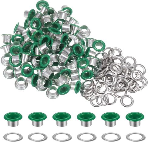 HARFINGTON 100PCS Grommets Eyelets 1/4 Inch (6mm) ID Hole Metal Self Backing Eyelet with Washers for Shoes Leather Bead Cores Canvas Tag, White in Saudi Arabia
