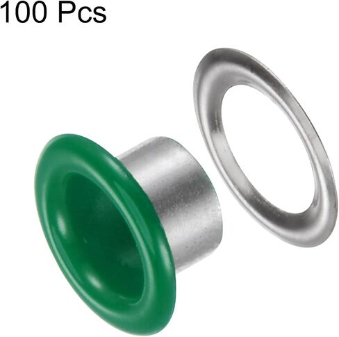 HARFINGTON 100PCS Grommets Eyelets 1/4 Inch (6mm) ID Hole Metal Self Backing Eyelet with Washers for Shoes Leather Bead Cores Canvas Tag, White in Saudi Arabia