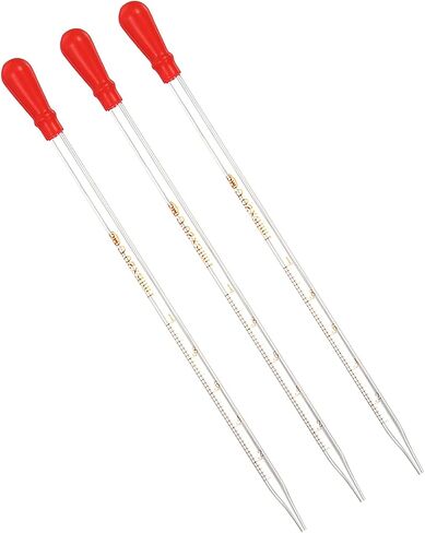 PATIKIL Graduated Dropper Pipettes Kit, 3 Pack 1ml Borosilicate Glass Pipette with Rubber Squeeze Bulb for Transfer Liquid for Lab, Chemistry, Clear in Saudi Arabia