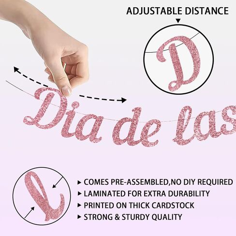 Feliz Dia De Las Madres Banner, NO-DIY Mexican Happy Mothers Day Banner Decorations, Glitter Feliz Dia De Las Madres Banner Spanish, Decoracion Para El Dia De Las Madres En Espanol Pink in Saudi Arabia