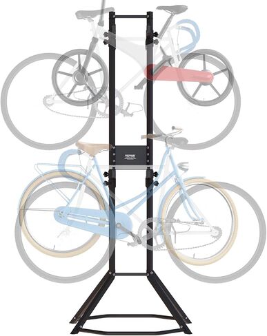 VEVOR 2 Bike Rack Garage Storage, Free Standing Gravity Wall Vertical Bike Stand, Sturdy Steel & Easy Assemble, For Road, MTB, and Hybrid Bicycles, Holds Up to 90 Lbs in Saudi Arabia