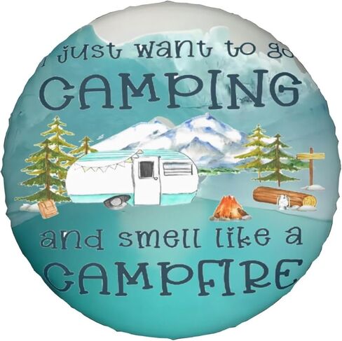 أنا فقط أريد الذهاب للتخييم غطاء الإطارات الاحتياطية واقيات العجلات مانعة لتسرب الماء عالمية للمقطورة Rv SUV شاحنة التخييم السفر مقطورة 14 بوصة in Kuwait