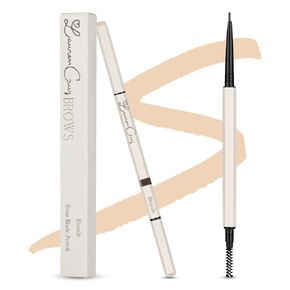 Eyebrow Pencil Make Up for Women - Long-lasting and Waterproof Eyebrow Pencil by Lauren Cruz - Dual-Ended Eyebrow Pen with Micro-tip and Spoolie -Fuller Look Brow Pencil - Deep Brunette in Saudi Arabia