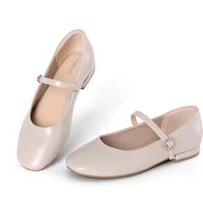 Women's Mary Jane Flats Soft Leather Ballet Flats with Ankle Strap,Comfortable Dressy Slip on Mary Jane Shoes Women in Kuwait