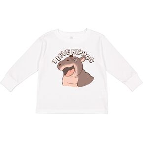 inktastic I Love Hippos Toddler Long Sleeve T-Shirt in Kuwait