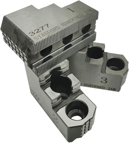 3 قطع من مجموعات فك الظرف الصلب مقاس 8 بوصات مخلب صلب متوافق مع مخرطة CNC تشاك من الفولاذ المسنن 1.5 مم × 60 درجة مسننة 3 خطوات in Kuwait
