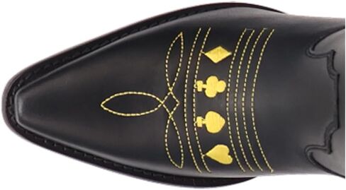 Dingo Womens Joker Graphic Snip Toe Dress Boots Mid Calf Mid Heel 2-3" - Black in Saudi Arabia