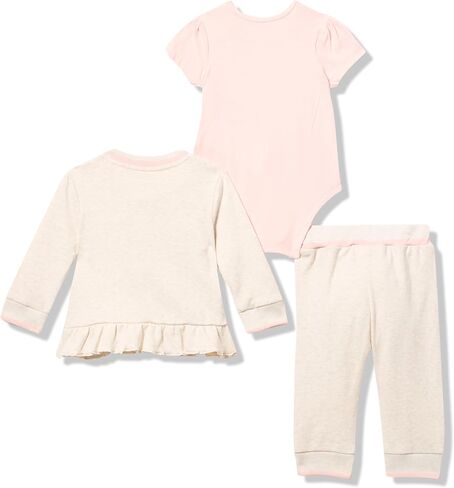 GUESS baby-girls Short Sleeve Bodysuit, Sweatshirt and Pants 3 Piece Set in Saudi Arabia