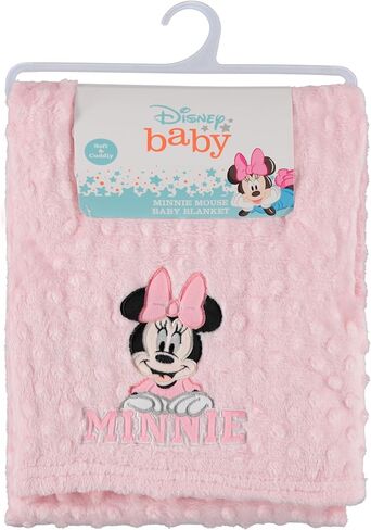 Disney Minnie Mouse Soft Baby Blanket - Flannel Fleece Blanket for Baby Girls/Boys, Plush Crib Stroller Nursery & Daycare Blankey, Bow/Pink in Saudi Arabia