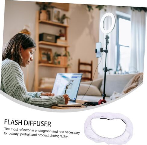 Gadpiparty Foldable Ring Flash Diffuser Cover Photography Softbox for Fluorescent Light for Product Photography Easy to Carry Up in Saudi Arabia