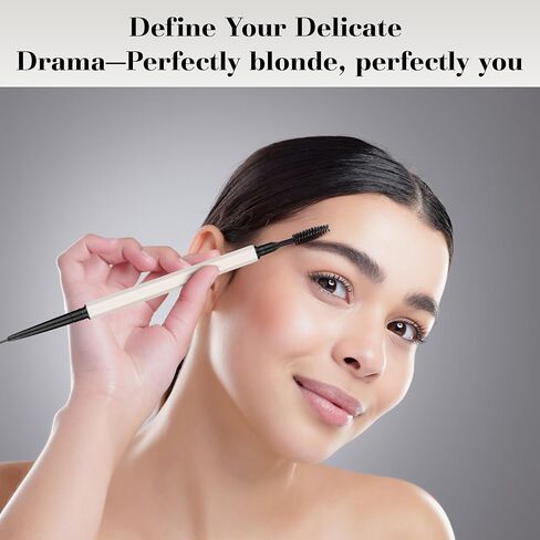 Eyebrow Pencil Make Up for Women - Long-lasting and Waterproof Eyebrow Pencil by Lauren Cruz - Dual-Ended Eyebrow Pen with Micro-tip and Spoolie -Fuller Look Brow Pencil - Deep Brunette in Saudi Arabia
