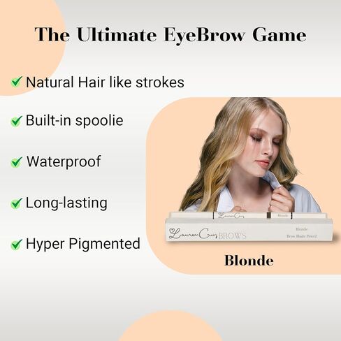 Eyebrow Pencil Make Up for Women - Long-lasting and Waterproof Eyebrow Pencil by Lauren Cruz - Dual-Ended Eyebrow Pen with Micro-tip and Spoolie -Fuller Look Brow Pencil - Deep Brunette in Saudi Arabia