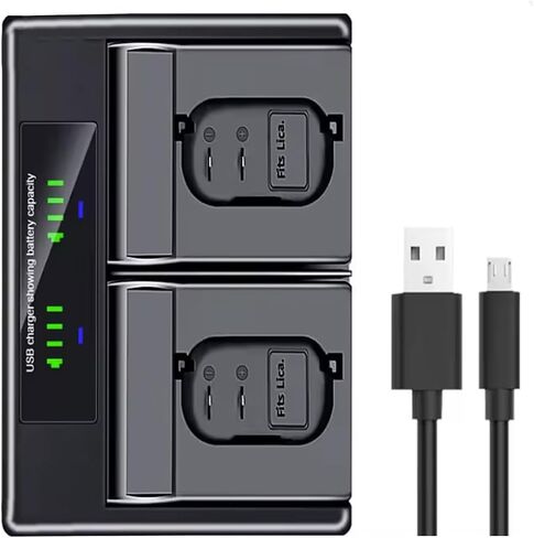 USB Dual Travel Charger for Leica BP-SCL7 Batteries - Compatible with Leica M11, M11-D, M11-P Camera BP-SCL7 Charger Battery in Saudi Arabia