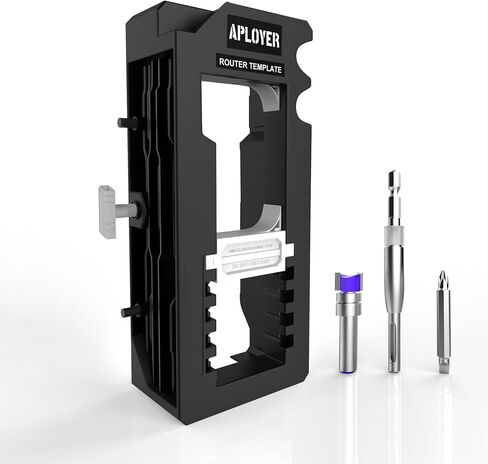 Door Hinge Jig, Door Hinge Router Template, Adjustable Door Mortise Jig for 3" to 5" Hinges - Compatible with Square and Radius Corners 1/4" & 5/8" (Yellow) in Saudi Arabia