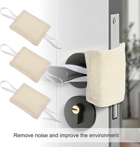 Door Cushion Door Latch Cover Quiet Close Cushion Pads & Noise-Reducing Door Closer for Baby Safety Padded Door Latch Cover with Elastic Straps (3-Pack, Yellow, 9x7cm) in Saudi Arabia