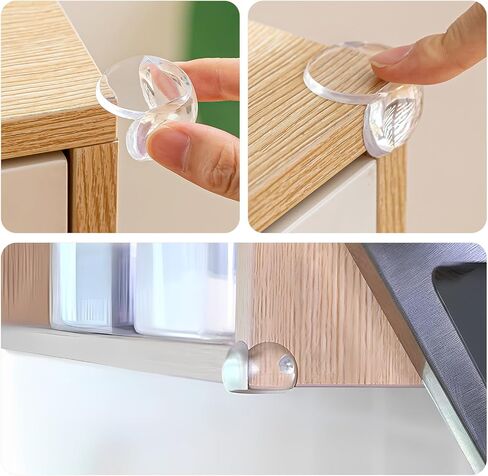 Proofing Corner Bumpers, 8 Pack Silicone Table Corner Protectors for Furniture with 3 Side Self-Adhesive, Ball-Shape Corner Covers for Sharp Edges(L,8pcs) in Saudi Arabia