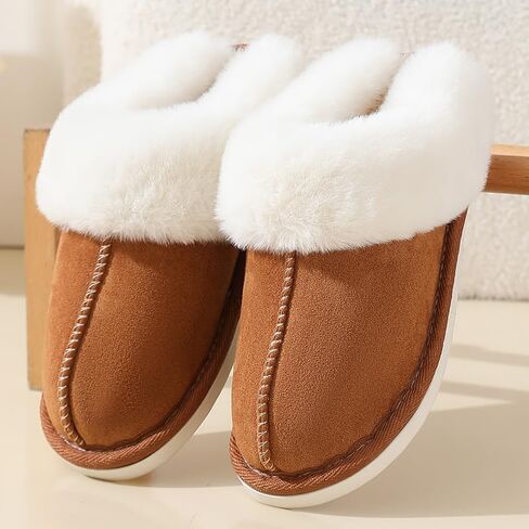 Womens Slippers Memory Foam Flats Slippers Ladies Slip on Winter House Shoes Warm Slide Shoes in Saudi Arabia