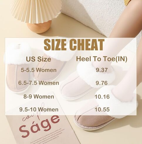 Womens Slippers Memory Foam Flats Slippers Ladies Slip on Winter House Shoes Warm Slide Shoes in Saudi Arabia
