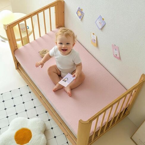 Muslin Crib Sheets - Fitted Crib Mattress Sheets for Boys and Girl - 28"x 52", 2 Pack (Dinosaur, Blue) in Saudi Arabia