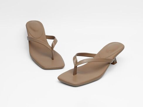 MGGMOKAY Women's Kitten Heels Sandals Square Open Toe Low Heels Flip Flops with Comfortable Memory Foam in Saudi Arabia