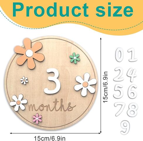 Baby Milestone Cards for Newborn Growth Tracking, Wooden Photo Props for Baby's First Year Memories in Saudi Arabia