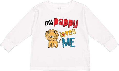 inktastic My Pappy Loves Me Grandson Lion Toddler Long Sleeve T-Shirt in Saudi Arabia