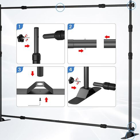 10 x 8 FT Banner Stand Kit, Adjustable Backdrop Stand for Parties, Heavy-Duty Photography Step and Repeat Stand with Portable Bag for Birthdays, Promotions, Exhibitions (Banner Not Included) in Kuwait