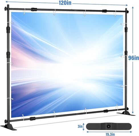 10 x 8 FT Banner Stand Kit, Adjustable Backdrop Stand for Parties, Heavy-Duty Photography Step and Repeat Stand with Portable Bag for Birthdays, Promotions, Exhibitions (Banner Not Included) in Saudi Arabia
