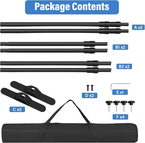 10 x 8 FT Banner Stand Kit, Adjustable Backdrop Stand for Parties, Heavy-Duty Photography Step and Repeat Stand with Portable Bag for Birthdays, Promotions, Exhibitions (Banner Not Included) in Kuwait